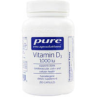Витамин D Pure Encapsulations Vitamin D3 1,000 UI 250 Caps PE-01348