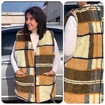 Жіночий хутряний жилет безрукавка зимовий теплий великі розміри ( с48 по 64)