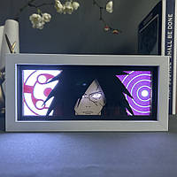 Многослойный светильник с 3D эффектом Мадара Учиха led лампа ночник из аниме Наруто Naruto Shippuden