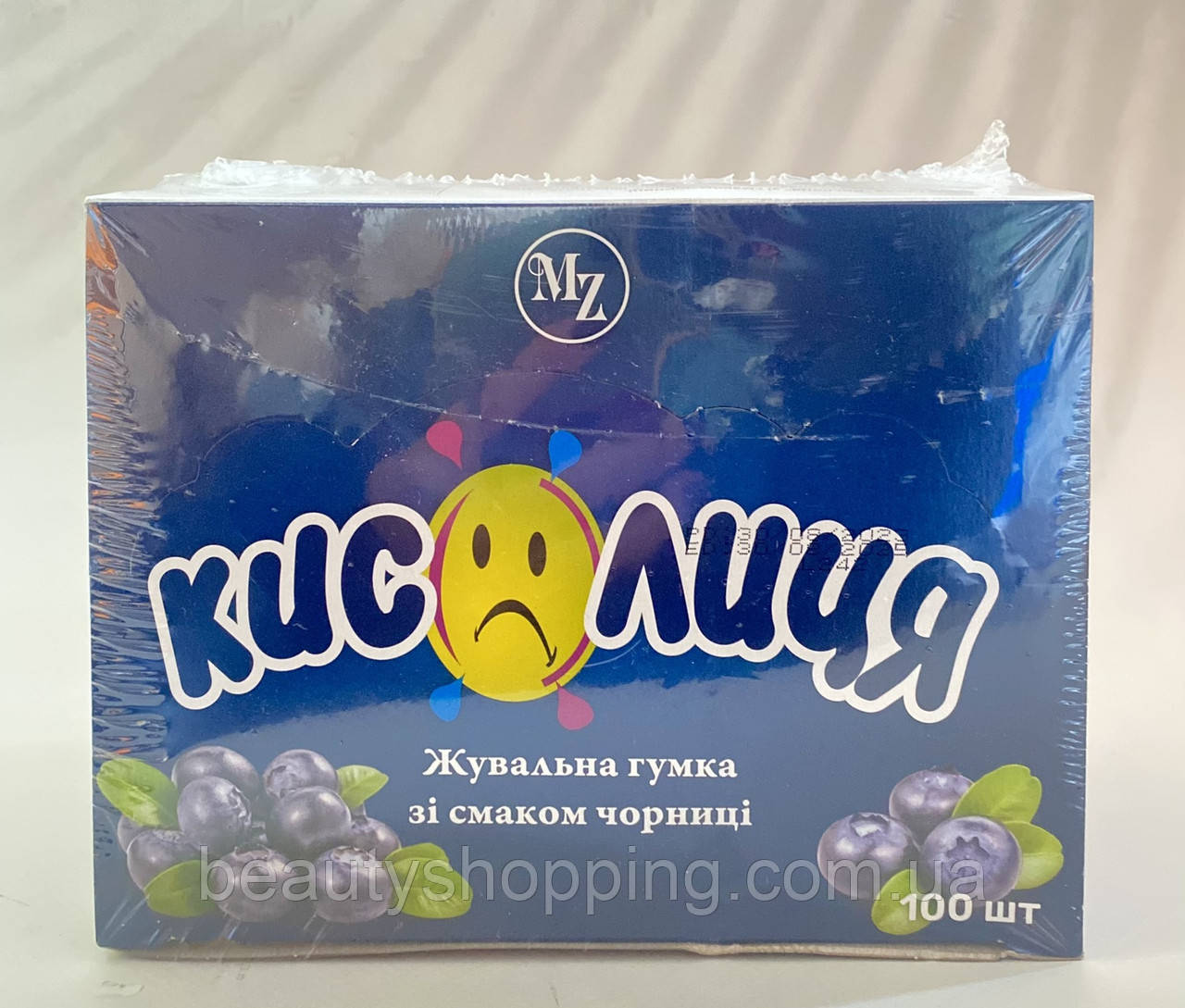 Кислиця жувальна гумка зі смаком чорниці 100 штук
