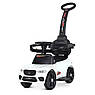 Дитяча каталка-толокар Mercedes M 4854L з батьківською ручкою 2 в 1 білий, фото 2