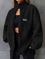 Уютная мягкая объемная женская теплая кофта Тедди меховая на молнии куртка барашек OS