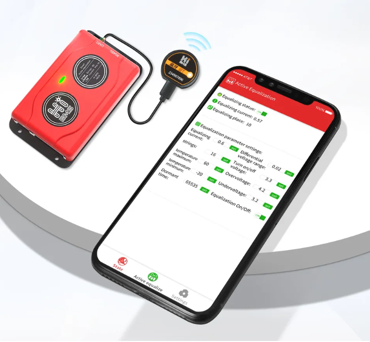 Активний балансир HiBMS для 14S акумуляторів 1А з Bluetooth для Li-Ion LiFePo4, фото 1