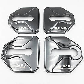 Накладка на дверний замок з емблемою SUBARU (Субару) Комплект 4 шт Чорний