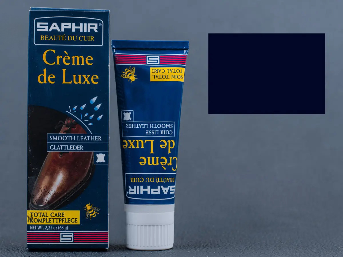 Водовідштовхувальний крем Saphir Creme De Luxe темно-синій 75 мл