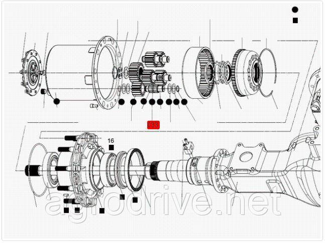 Кільце розпорне осі сателіта колісного редуктора T216893 FC464A062AA