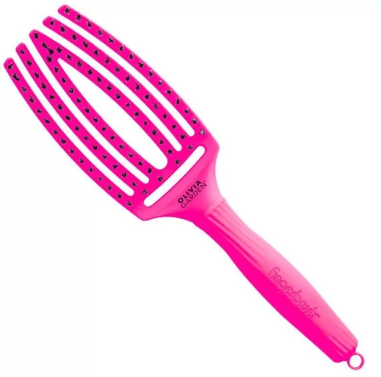 Щітка для волосся Olivia Garden Finger Brush Combo Medium ThinkPink 2023 Neon Purple LE (ID1806), фото 1