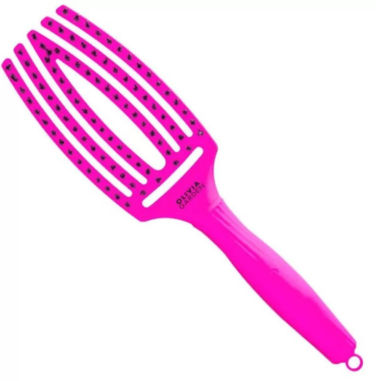 Щітка для волосся Olivia Garden Finger Brush Combo Medium ThinkPink 2023 Neon Purple LE (ID1807)