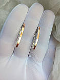 Сережки всередині камінці срібло із золотом, фото 3