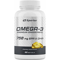 Жирные кислоты Sporter Omega 3 Premium Concentrate 750 mg EPA&DHA - 60 софт гель