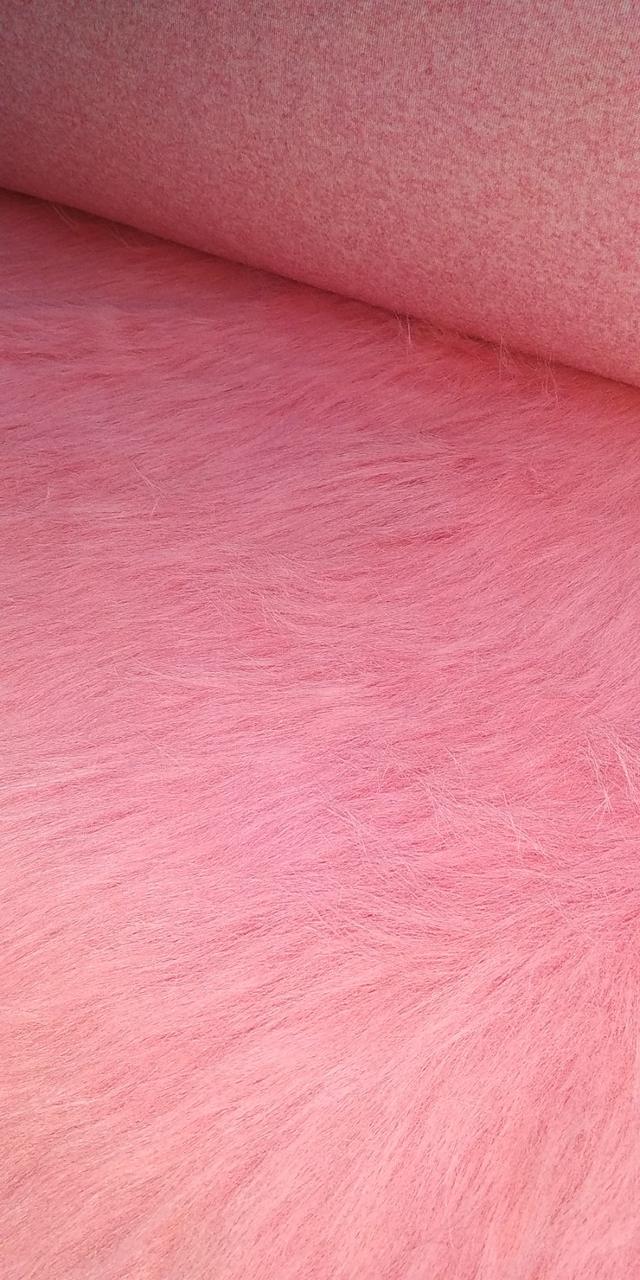 Хутро довговорсове 6-10 см рожеве