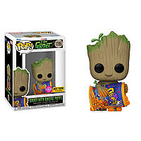 Фигурка Funko Pop Фанко Поп Грут Groot Guardians of the Galaxy Стражи Галактики Groot with Cheese Puffs №1196