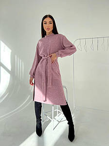 Тепла сукня AO080 Пудрова Oversize S-L