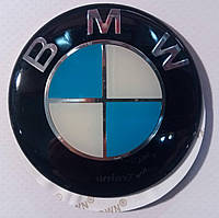 Наклейки на диски 65 мм BMW алюминий (хром. сине-белый лого на черном фоне) к-т 4 шт. STARLEKS 65209