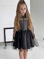 Святкова чорно-срібляста сукня на дівчинку  7-11 років. 122-146