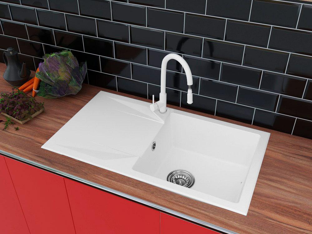 ГРАНІТНА МИЙКА ASKANIA «SANITA» БІЛИЙ