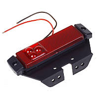 Фонарь бокового габарита LED (3 точки) красный с кронштейном (с проводами) 0011.3731-05