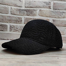 Чоловіча тепла чорна зимова бейсболка кепка на утепленій підкладці 57-го розміру