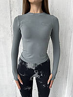 Кофта спортивна жіноча, рашгард довгий, лонгслів (футболка з довгим рукавом), має отвори для пальців