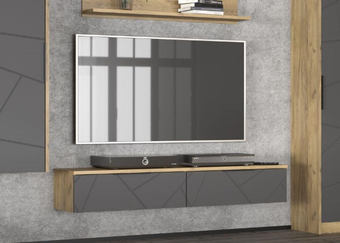 Тумба Навісна Меблі Сервіс Вектор 2Ш дуб крафт золотий/сірий, фото 1