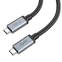 Кабель USB Hoco US06 C 3.2 20Gbps 100W 4K 60Hz | 1м | Чорний, фото 3