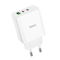 Мережевий Зарядник Hoco C126A PD+QC 40W | 1 USB-A, 2 Type C | Білий, фото 3