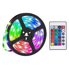 LED-стрічка HOCO USB RGB у силіконі DL30 | IP21, 4M, 20RGB, Пульт | Чорна