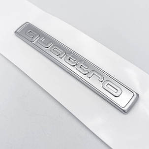Емблема (шильдик, наклейка, логотип) AUDI (Ауді) Quattro 7.2x1cm Хром, фото 3
