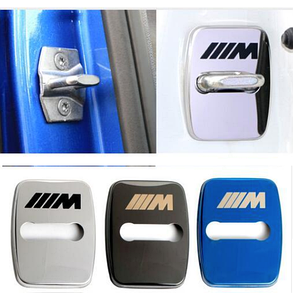 Накладка на дверний замок з емблемою BMW M-performance (БМВ) Комплект 4 шт Хром, фото 1