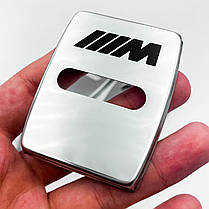 Накладка на дверний замок з емблемою BMW M-performance (БМВ) Комплект 4 шт Хром, фото 5