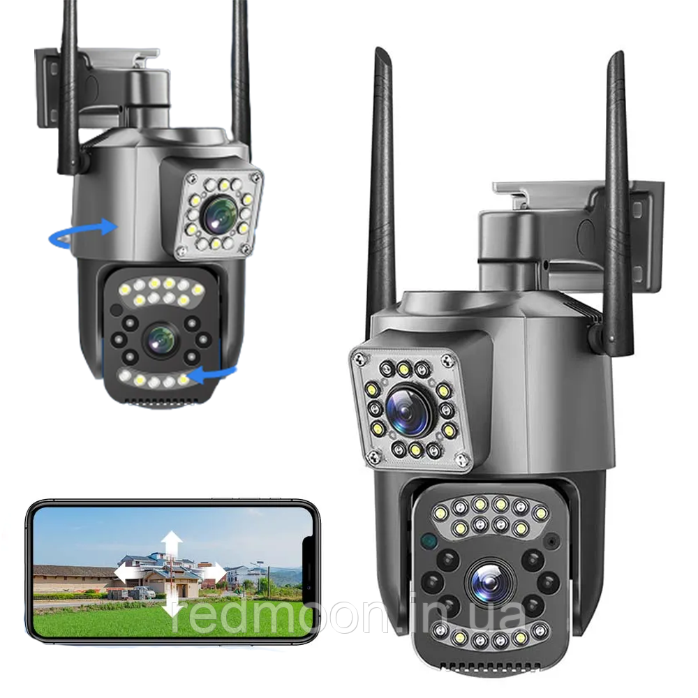 Вулична IP камера відеоспостереження 4Мп, SC03 V380pro, під сім карту 4G / Камера відеоспостереження поворотна