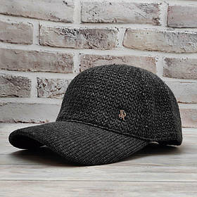 Чоловіча тепла сіра зимова бейсболка кепка на утепленій підкладці у 56 розмірі з вушками