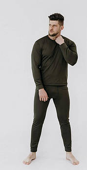 Термокомплект чоловічий: штани та кофта з мікродайвінгу , колір хакі, термобілизна