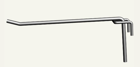 Гачок одинарний з ценникотримачем торгівельні на сітку, довжина - 100 мм