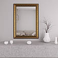 Дзеркало для кімнати | на стіну 76х106 | в широкій золотій рамі Black Mirror, фото 2