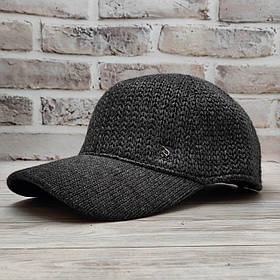 Чоловіча тепла зимова бейсболка кепка на утепленій підкладці з вушками у 56-му розмірі