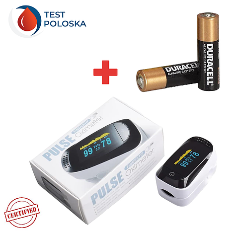 Портативний пульсоксиметр на палець IMDK Medical A2 Original OLED з батарейками та сертифікатом, фото 1