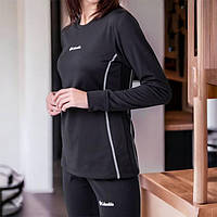 Женское термобелье, черный, зима/осень, термо футболка и подштанники, термо комплект, S