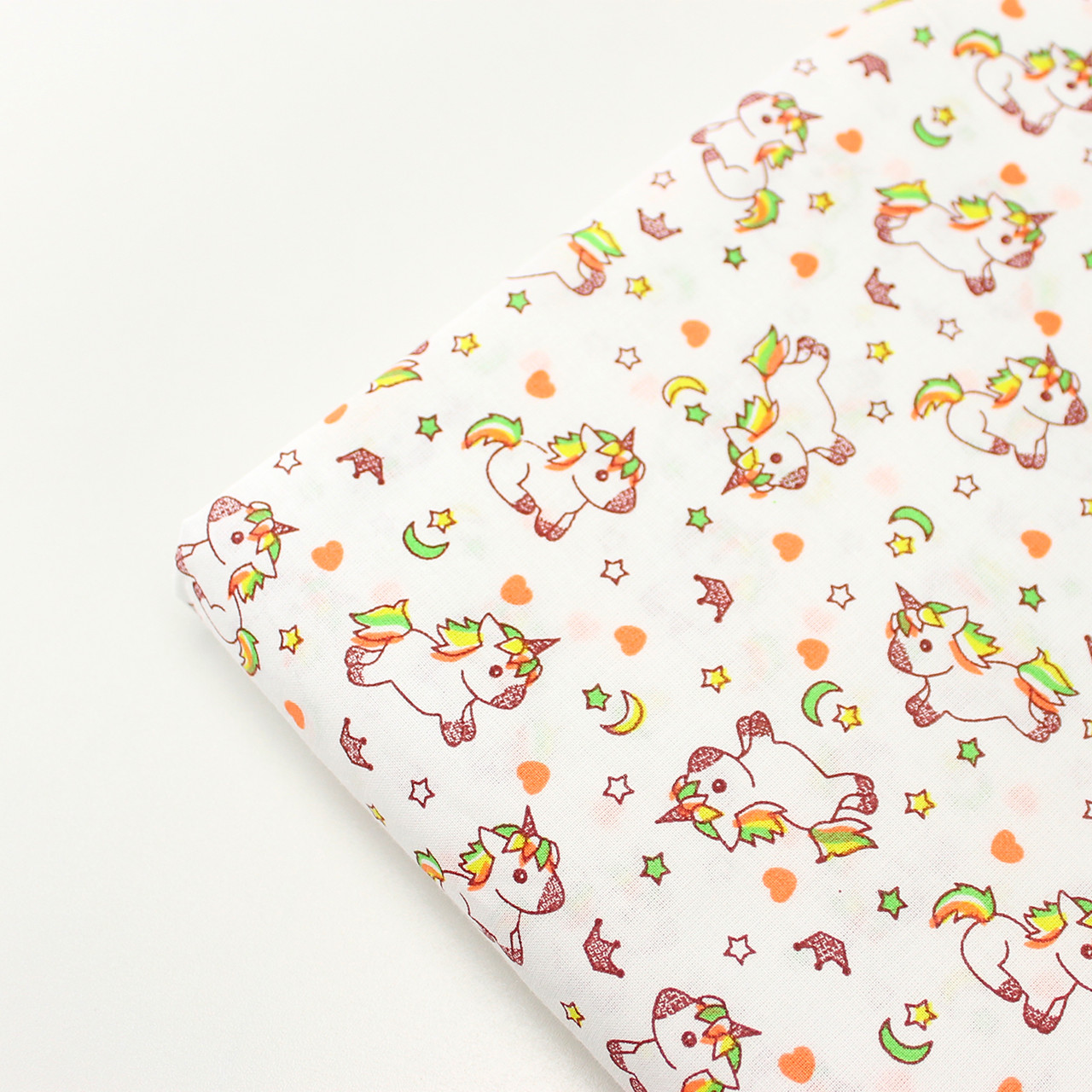 Лоскуток. Ситець 100% хб "Маленькі єдинороги" на білому тлі No с-0161, 0.99-95 см, фото 1