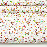 Лоскуток. Ситець 100% хб "Маленькі єдинороги" на білому тлі No с-0161, 0.99-95 см, фото 2