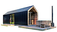 Sauna Barn House 05 with Bath 11.0x2.9m from ThermoWood Production, directly from the manufacturer