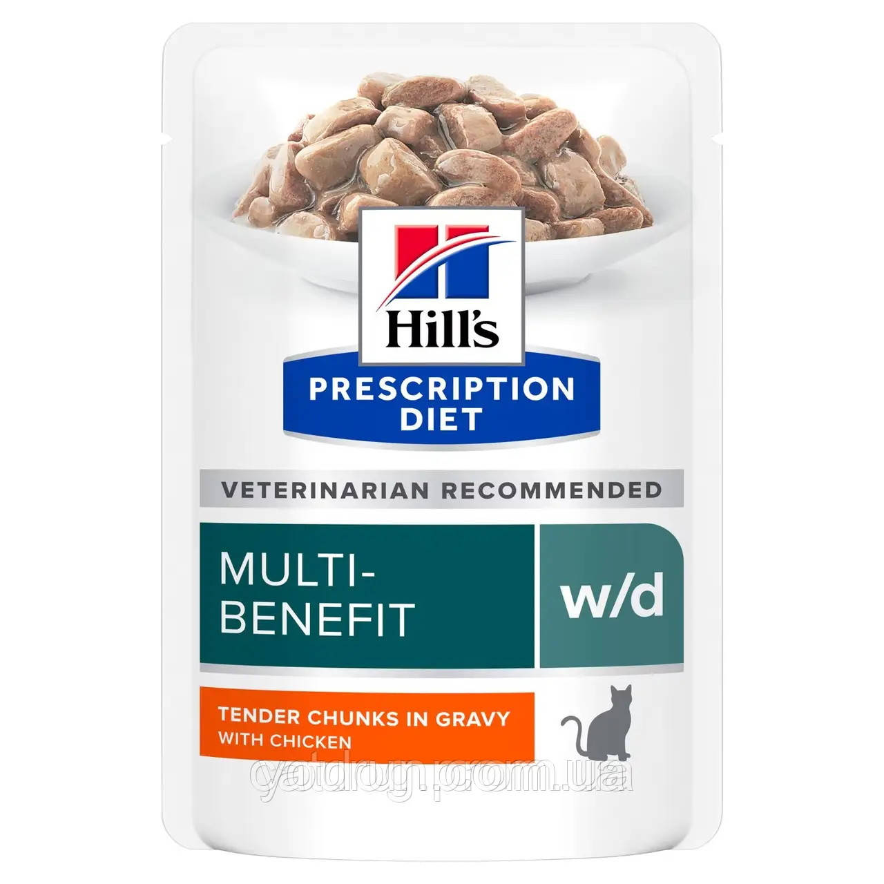 Hill's Wet Feline w/d Multi-Benefit with Chicken - Вологий корм-дієта для котів при цукровому діабеті, 12 шт, фото 1