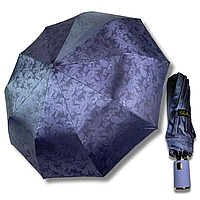 Зонт женский полуавтомат с системой антиветер от Bellissimo,ткань жаккард Синий