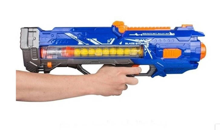 Автомат бластер помповий (12 м'яких кульок, на батарейках) ZC 7073, фото 2