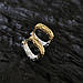 Сережки-кільца Два відтінки, квадратні сережки в золотому та срібному кольорі, срібне покриття 925 проби, фото 6