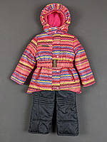 Зимний комплект (куртка + полукомбинезон) для девочки Габби Зимушка-1 98см розовый с чёрным 10352