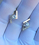 Сережки срібні з золотими вставками, фото 2