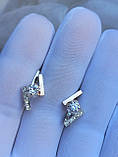 Сережки срібні з золотими вставками, фото 5