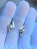 Сережки срібні з золотими вставками, фото 7
