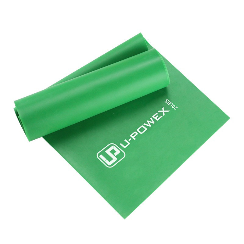 Стрічка-еспандер для фітнесу та реабілітації U-POWEX Fitness band 0.5мм. (9.1 кг) Green, фото 1